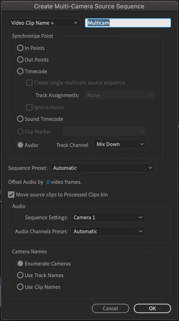 Plurales vs Premiere Pro Multicam create