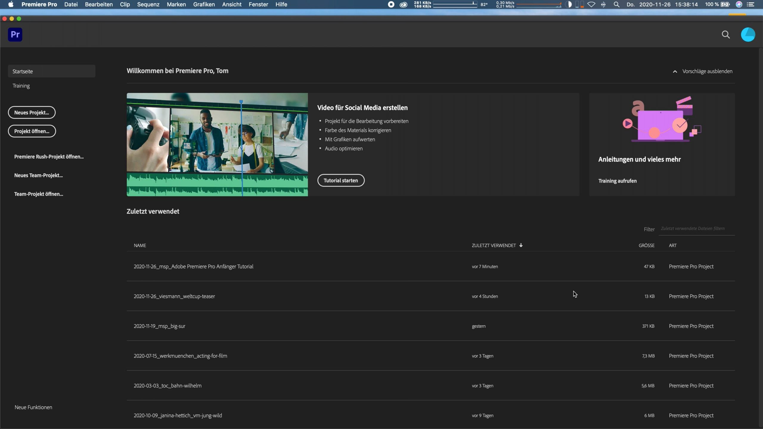 Premiere Pro Anfänger Tutorial1 Premiere Pro Anfänger Tutorial1