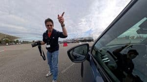 Videograf Thomas Vettermann im Einsatz für den Deutschen Skiverband bei der Audi Driving Experience 2025